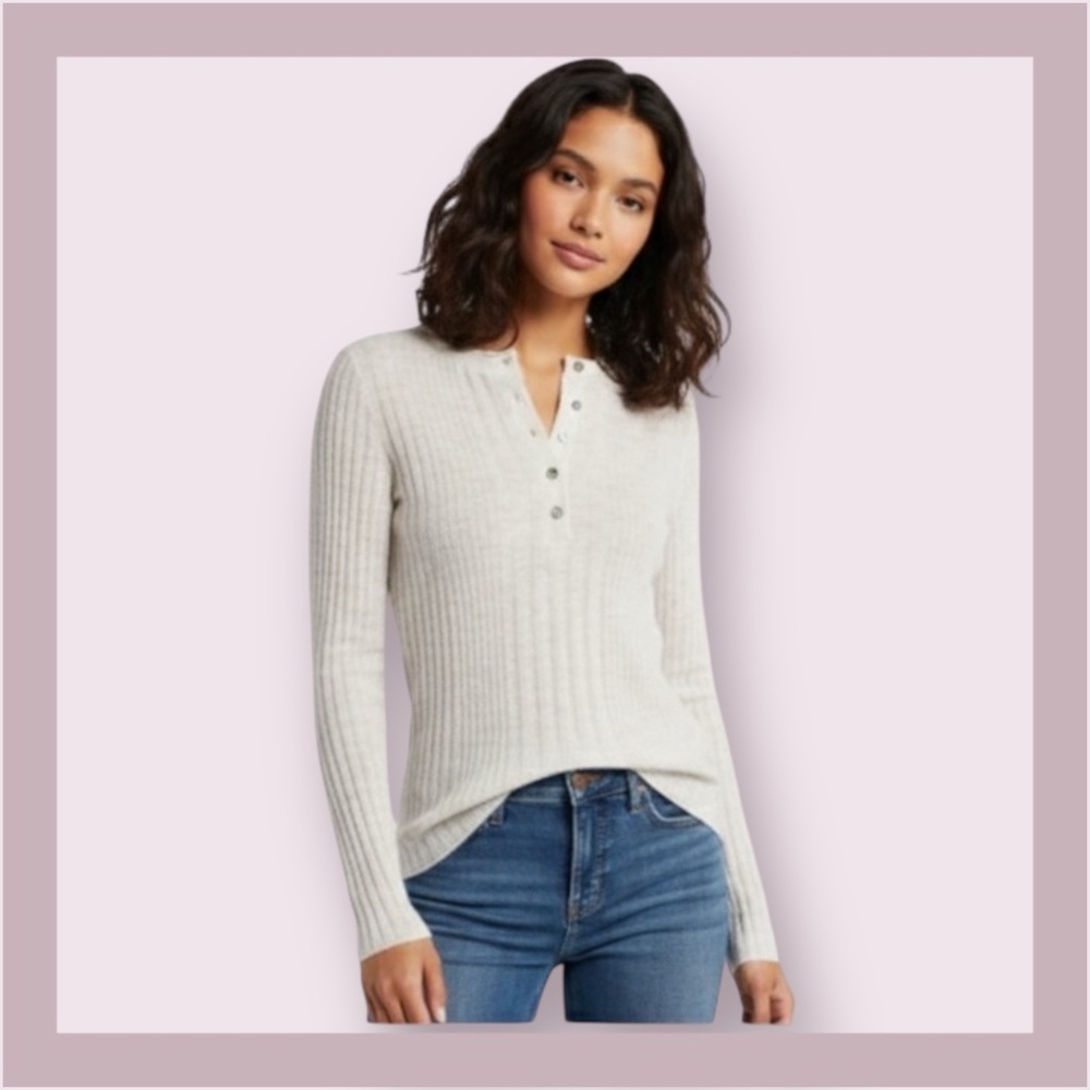 Madewell Alpaca Blend Sand Henley Sweater